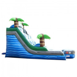 15 foot inflatable water slide tropical marble2 1650898902 15' Tropical Single Lane Slide (Wet or Dry)