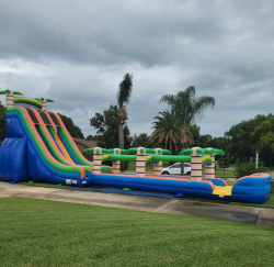 27 Foot Tropical Slide Double Lane  with Slip and Slide